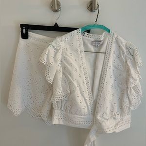 Malia Scalloped Intermix Collection matching shorts and top.
